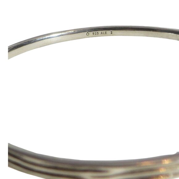 Pandora Liquid Silver Stream Sterling Silver Bangle Bracelet 7.9" 490715 - Picture 4 of 6